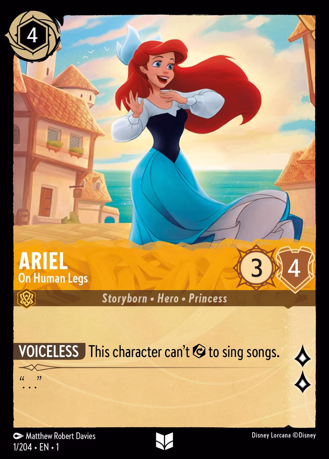 Ariel - On Human Legs 1-1 Lorcana card