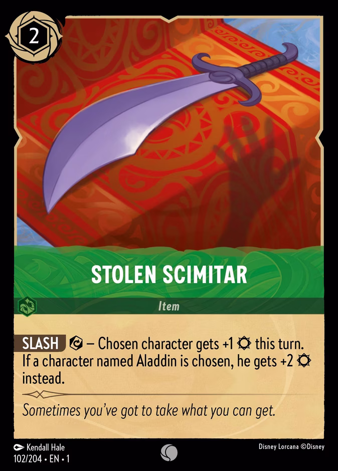 Stolen Scimitar 1-102 Lorcana card
