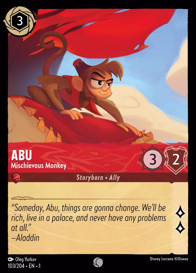 Abu - Mischievous Monkey 1-103 Lorcana card