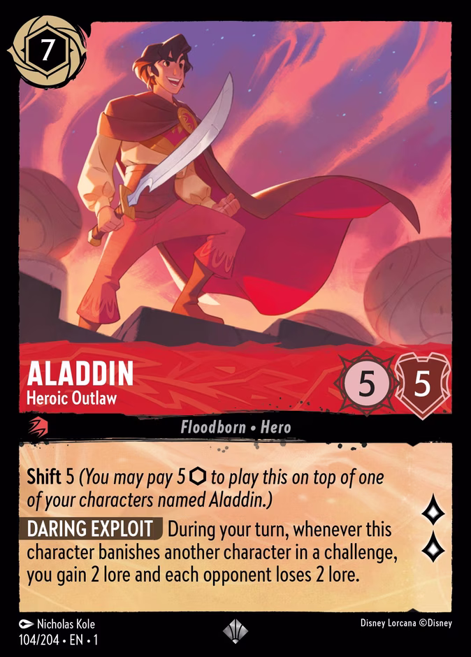 Aladdin - Heroic Outlaw 1-104 Lorcana card