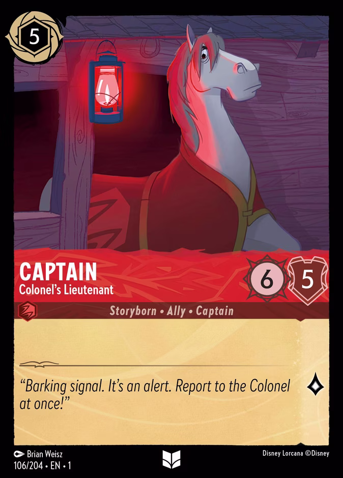 Captain - Colonel's Lieutenant 1-106 Lorcana card