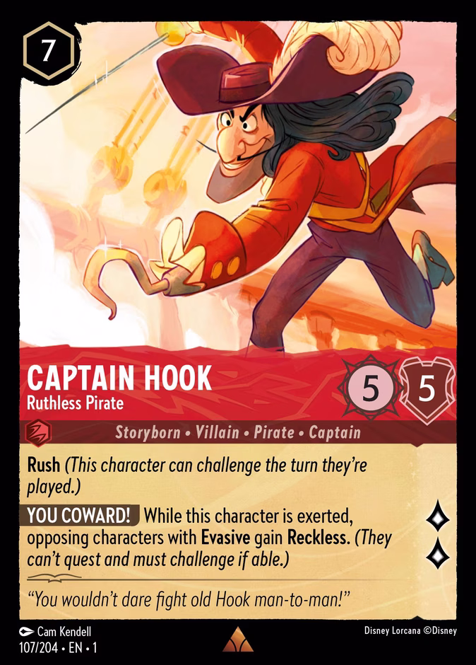 Captain Hook - Ruthless Pirate 1-107 Lorcana card