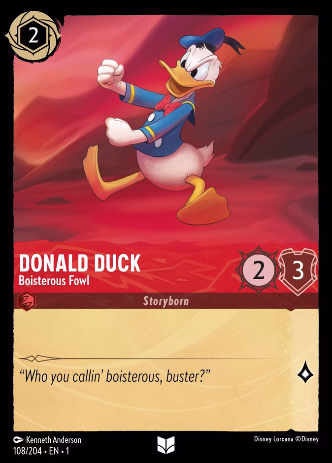 Donald Duck - Boisterous Fowl 1-108 Lorcana card