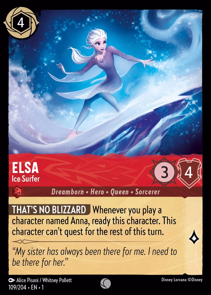 Elsa - Ice Surfer 1-109 Lorcana card