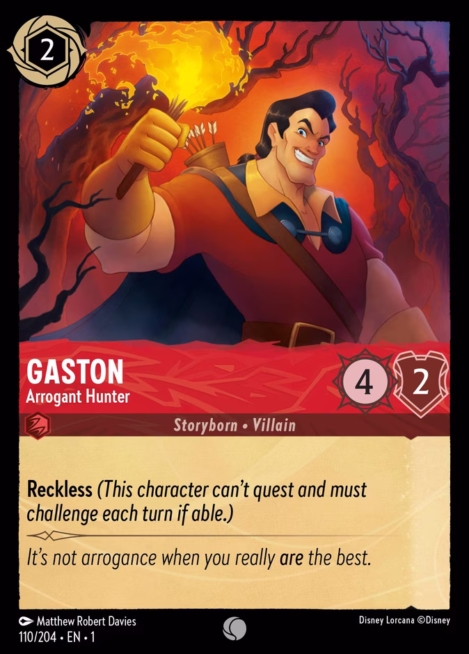 Gaston - Arrogant Hunter 1-110 Lorcana card
