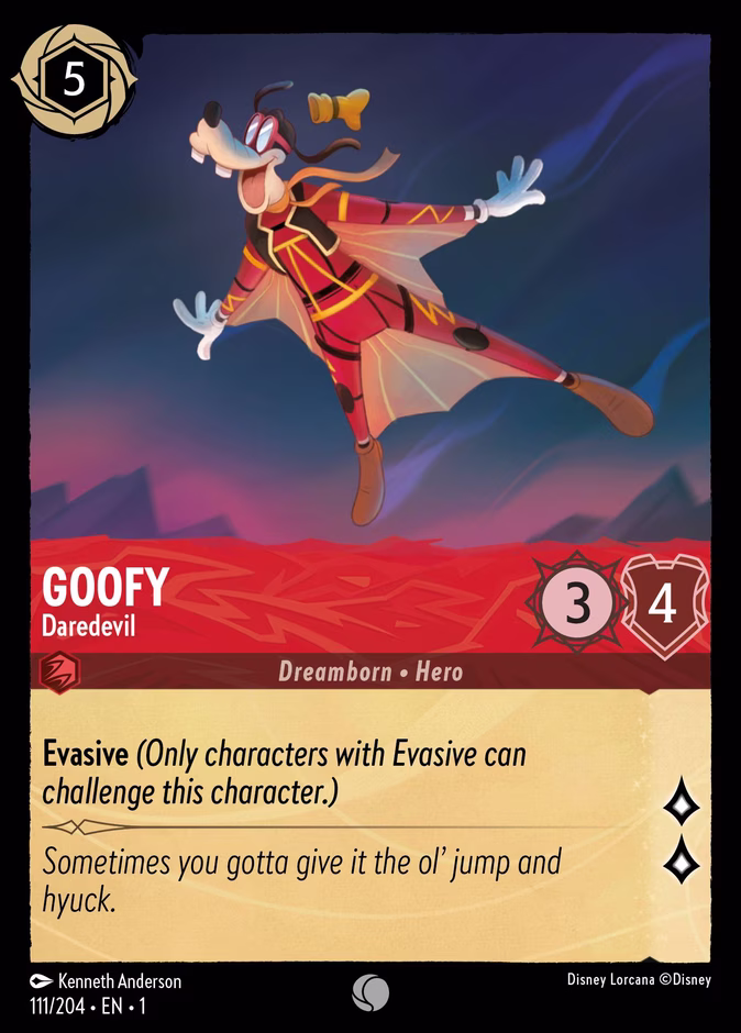 Goofy - Daredevil 1-111 Lorcana card