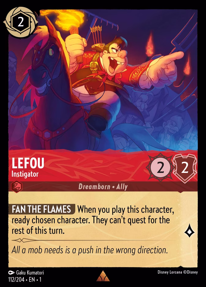 LeFou - Instigator 1-112 Lorcana card