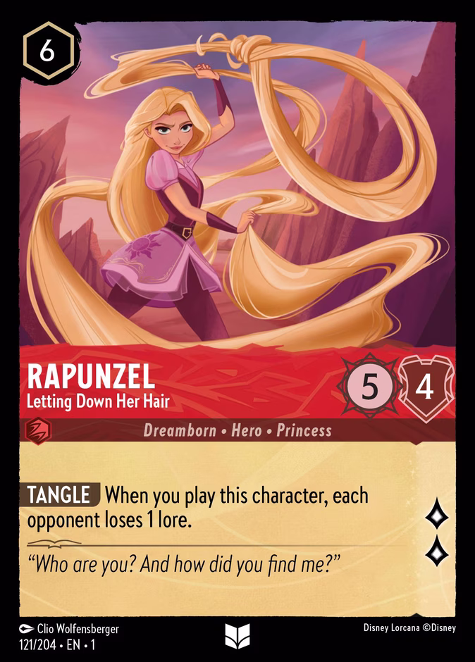 Rapunzel - Letting Down Her Hair 1-121 Lorcana card