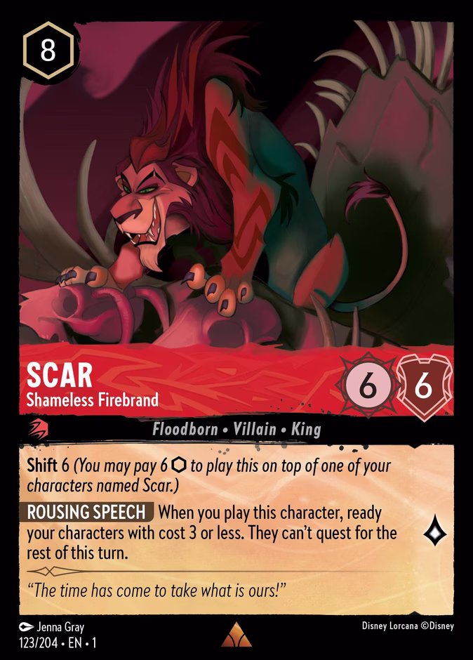 Scar - Shameless Firebrand 1-123 Lorcana card