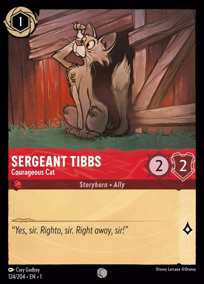 Sergeant Tibbs - Courageous Cat 1-124 Lorcana card
