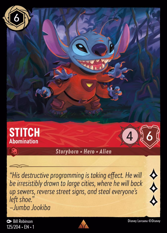 Stitch - Abomination 1-125 Lorcana card