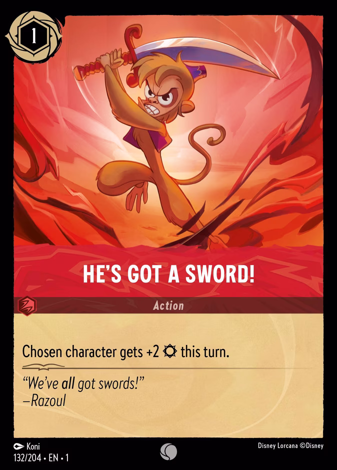 He's Got a Sword! 1-132 Lorcana card