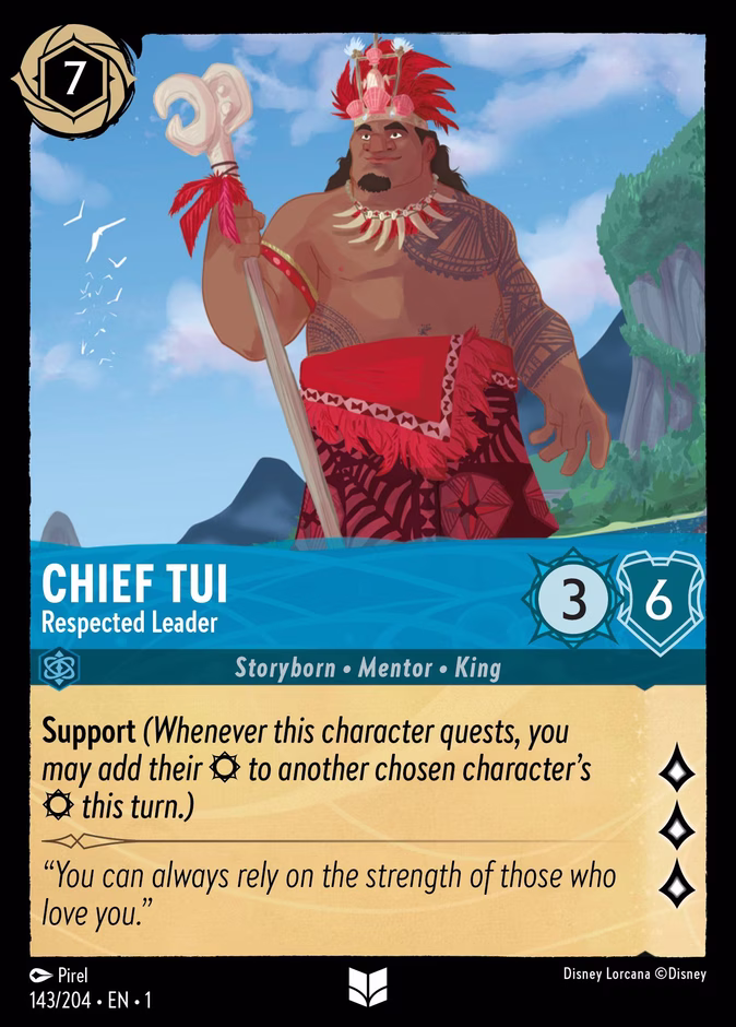 Chief Tui - Respected Leader 1-143 Lorcana card