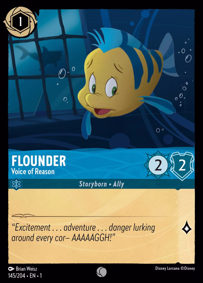 Flounder - Voice of Reason 1-145 Lorcana card
