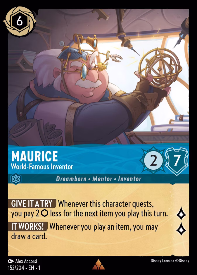 Maurice - World-Famous Inventor 1-152 Lorcana card