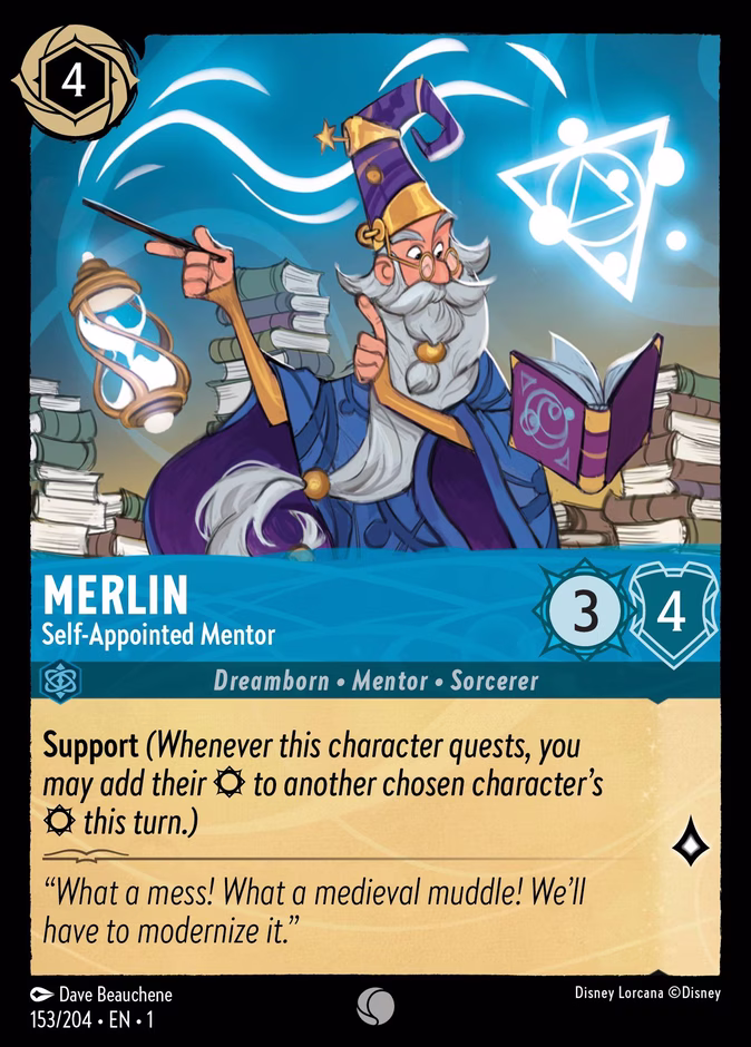 Merlin - Self-Appointed Mentor 1-153 Lorcana card