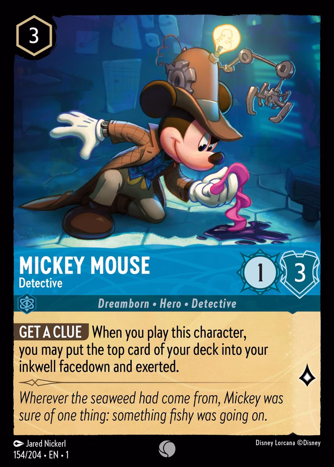 Mickey Mouse - Detective 1-154 Lorcana card