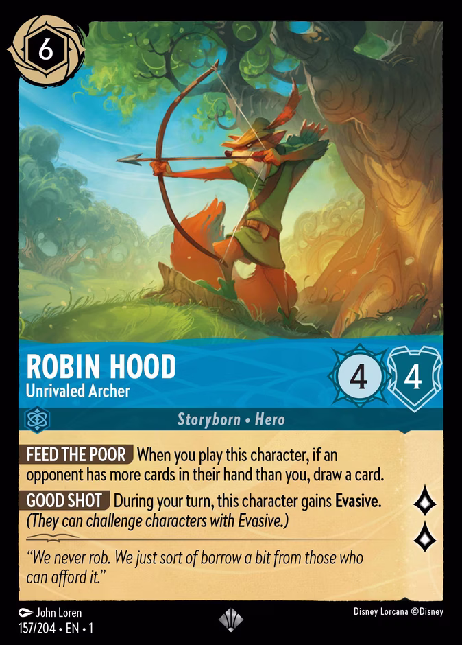 Robin Hood - Unrivaled Archer 1-157 Lorcana card