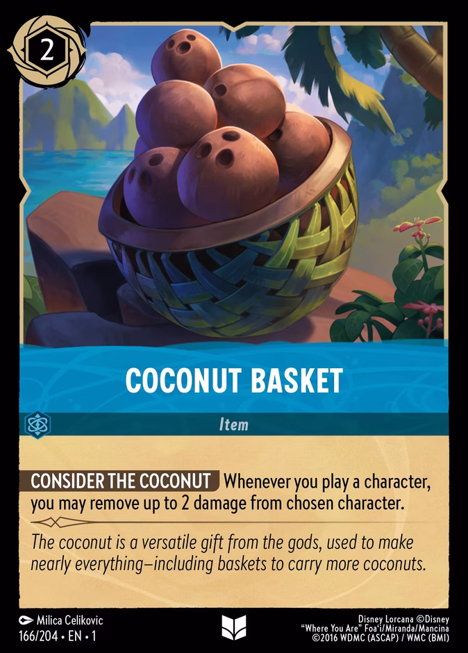 Coconut Basket 1-166 Lorcana card