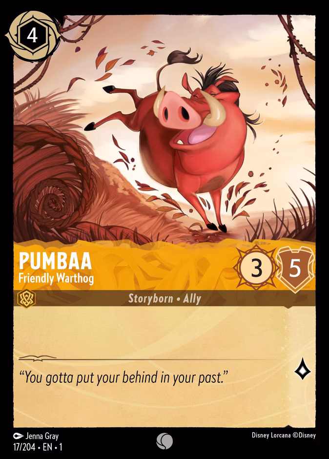 Pumbaa - Friendly Warthog 1-17 Lorcana card