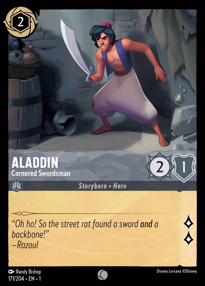Aladdin - Cornered Swordsman 1-171 Lorcana card