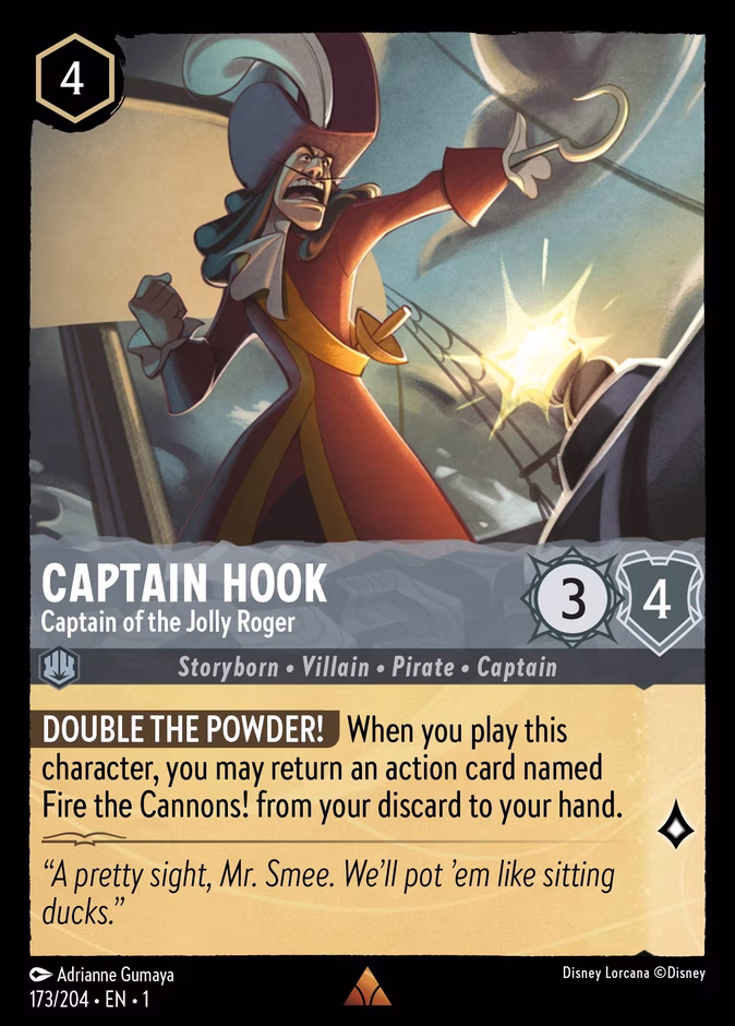 Captain Hook - Captain of the Jolly Roger 1-173 Lorcana card