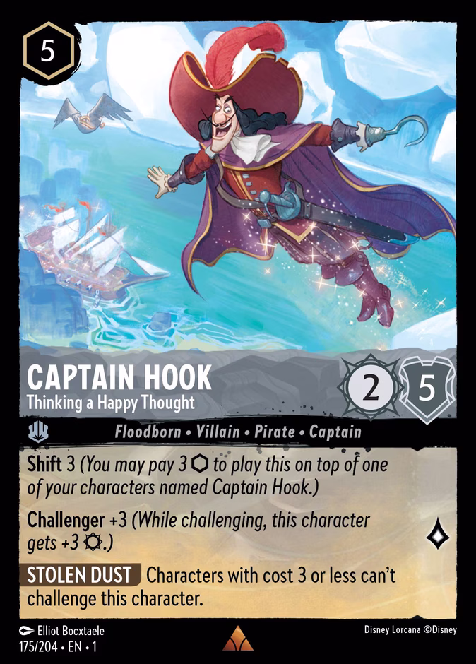 Captain Hook - Thinking a Happy Thought 1-175 Lorcana card
