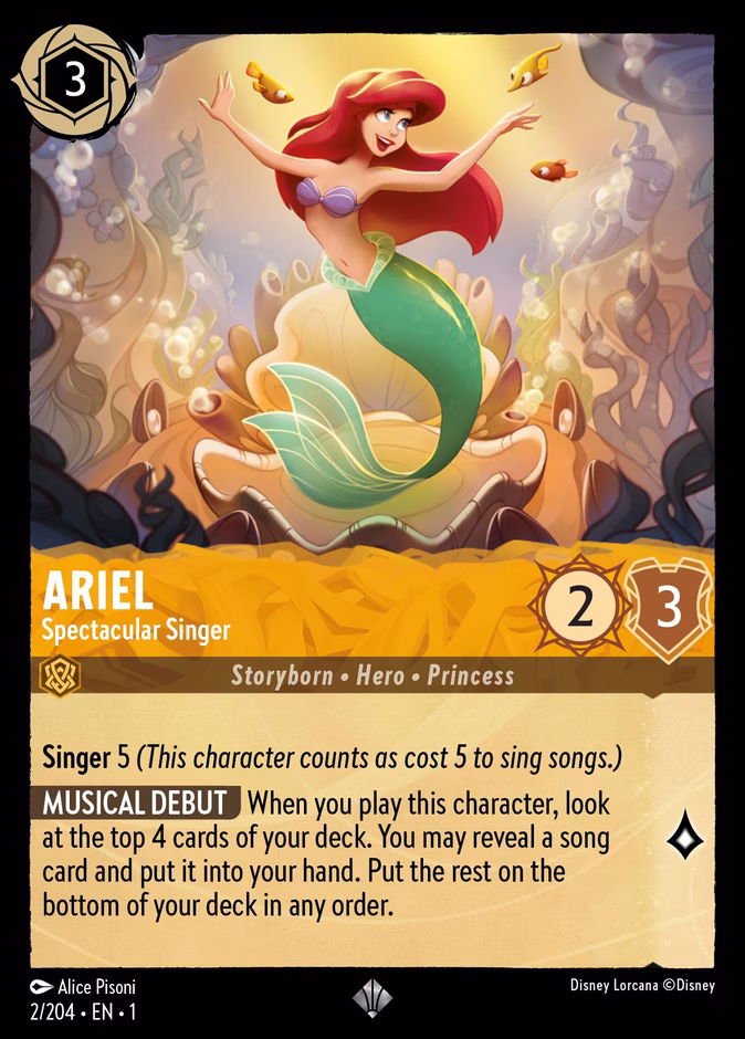 Ariel - Spectacular Singer 1-2 Lorcana card