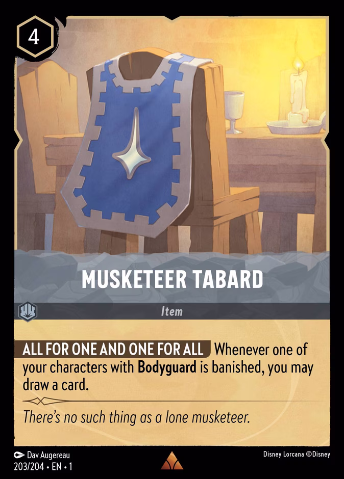 Musketeer Tabard 1-203 Lorcana card