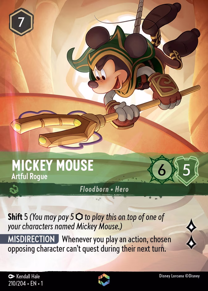 Mickey Mouse - Artful Rogue 1-210 Lorcana card