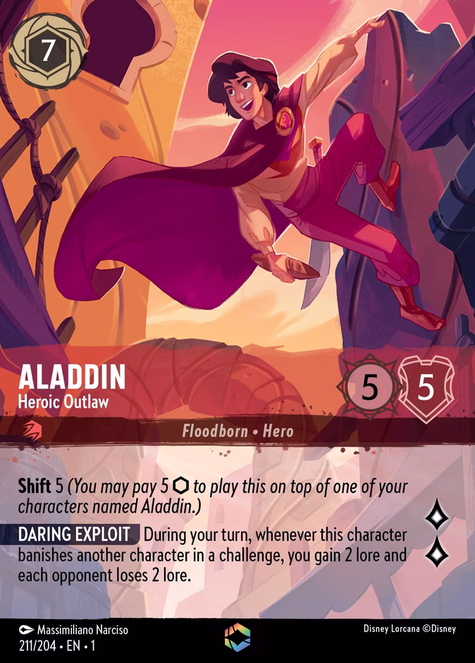 Aladdin - Heroic Outlaw 1-211 Lorcana card