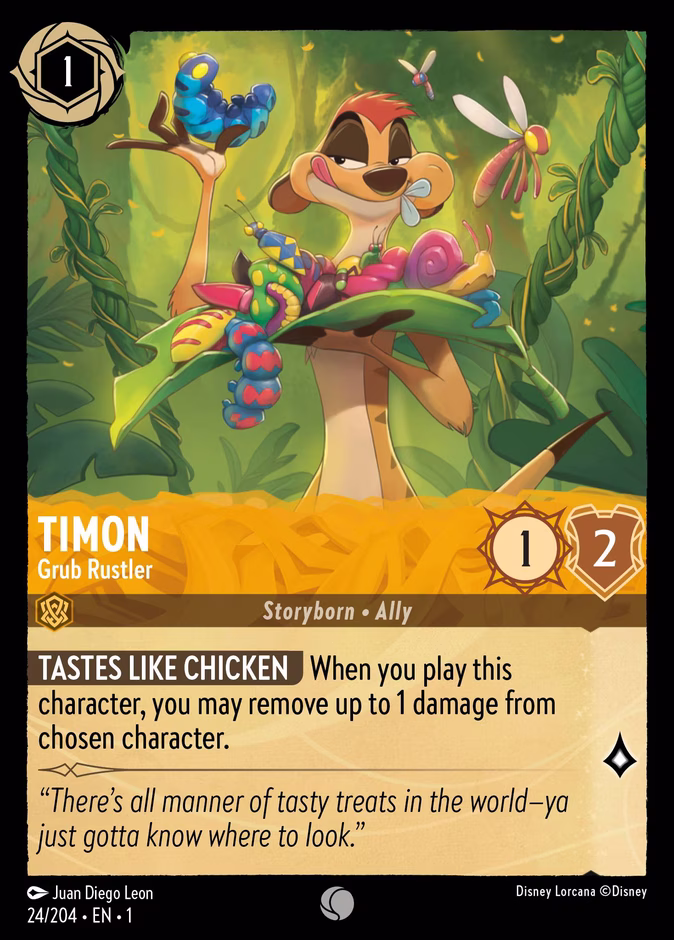 Timon - Grub Rustler 1-24 Lorcana card