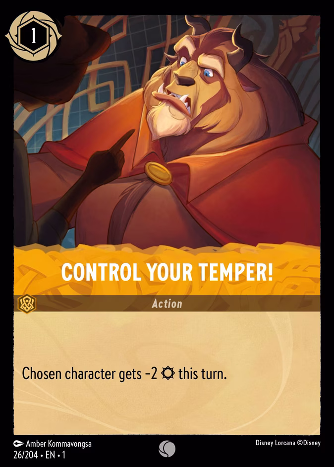 Control Your Temper! 1-26 Lorcana card