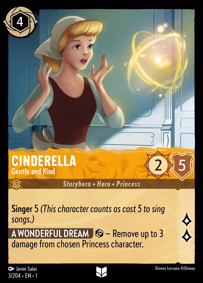 Cinderella - Gentle and Kind 1-3 Lorcana card