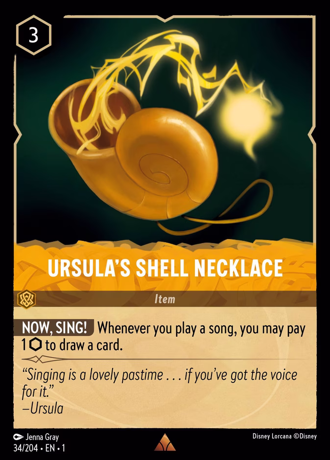 Ursula's Shell Necklace 1-34 Lorcana card