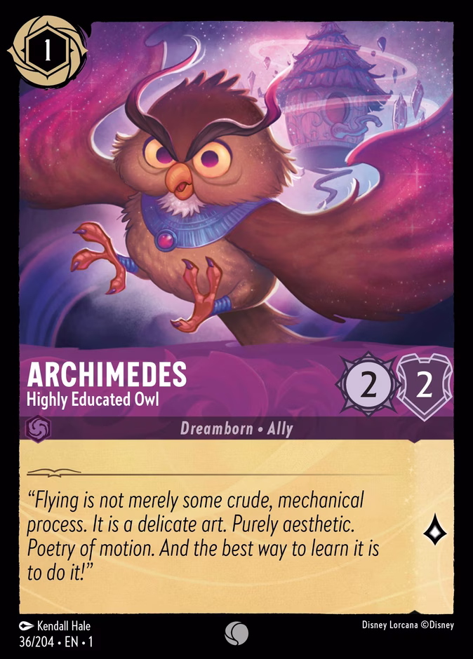 Archimedes - Highly Educated Owl 1-36 Lorcana card