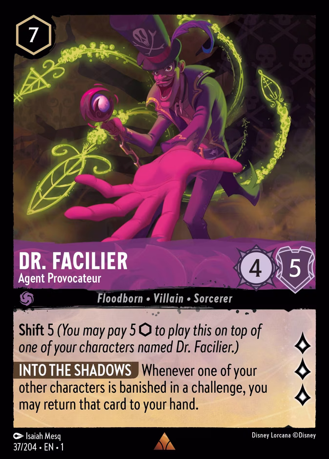Dr. Facilier - Agent Provocateur 1-37 Lorcana card
