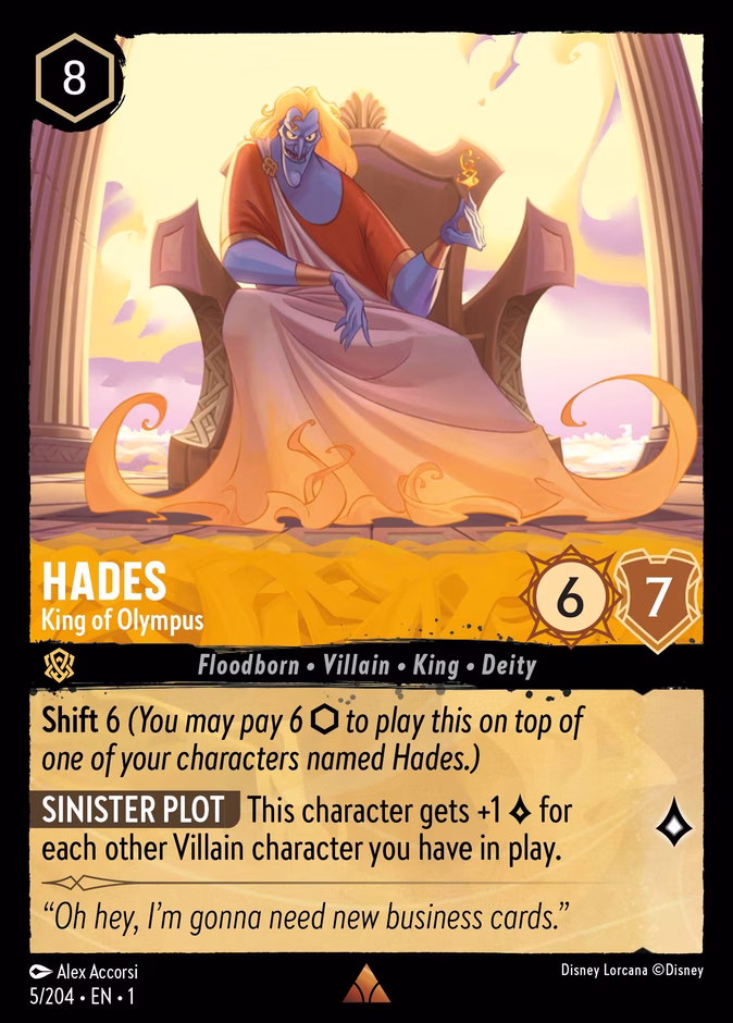 Hades - King of Olympus 1-5 Lorcana card