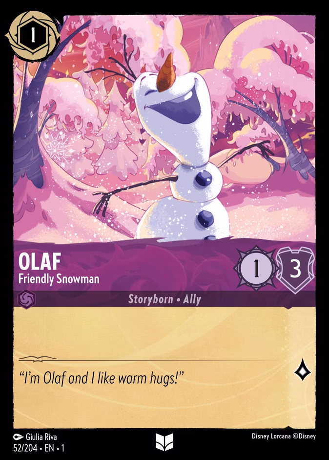 Olaf - Friendly Snowman 1-52 Lorcana card
