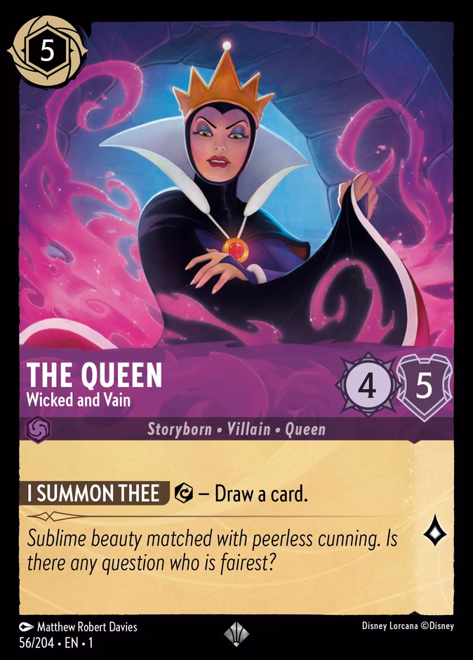 The Queen - Wicked and Vain 1-56 Lorcana card