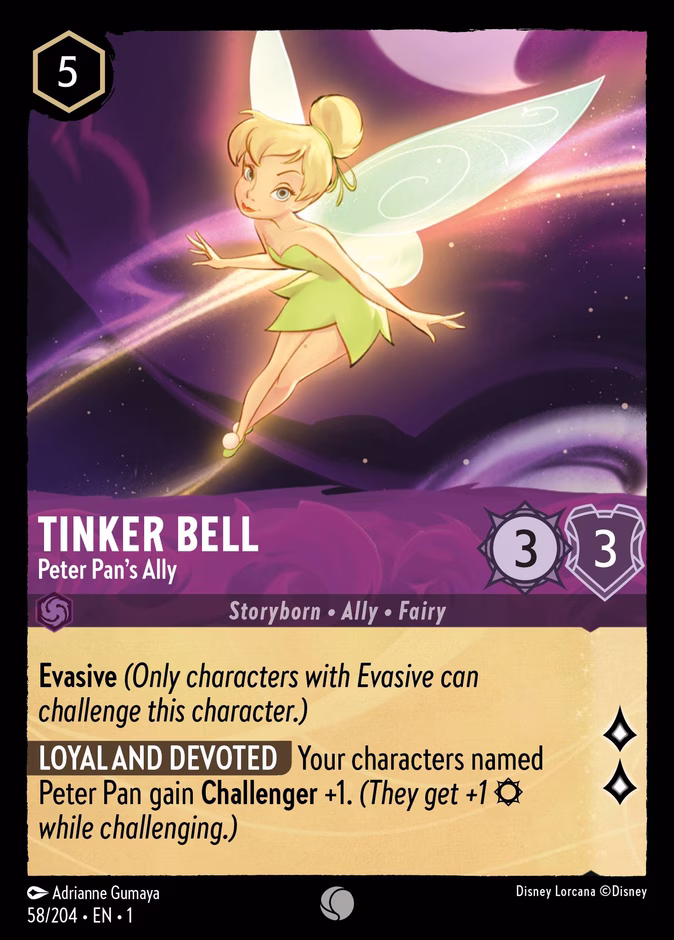 Tinker Bell - Peter Pan's Ally 1-58 Lorcana card