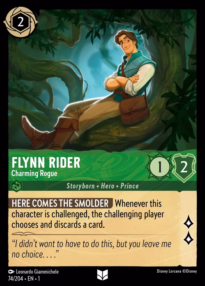 Flynn Rider - Charming Rogue 1-74 Lorcana card