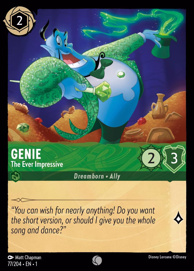 Genie - The Ever Impressive 1-77 Lorcana card