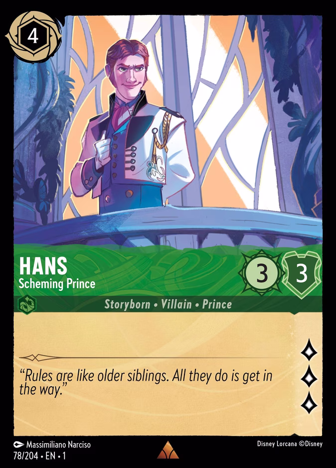 Hans - Scheming Prince 1-78 Lorcana card