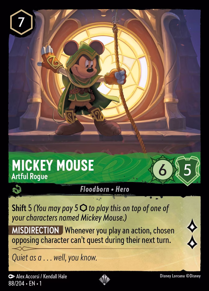 Mickey Mouse - Artful Rogue 1-88 Lorcana card