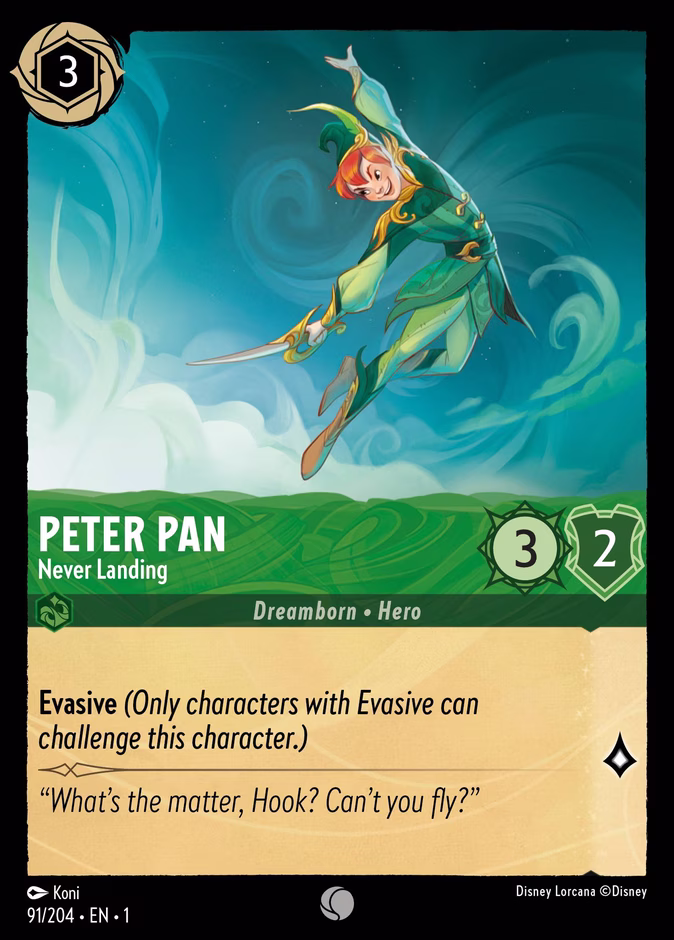 Peter Pan - Never Landing 1-91 Lorcana card