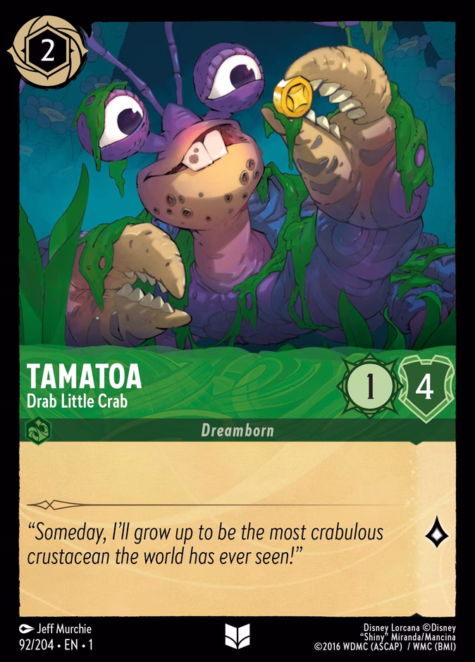 Tamatoa - Drab Little Crab 1-92 Lorcana card
