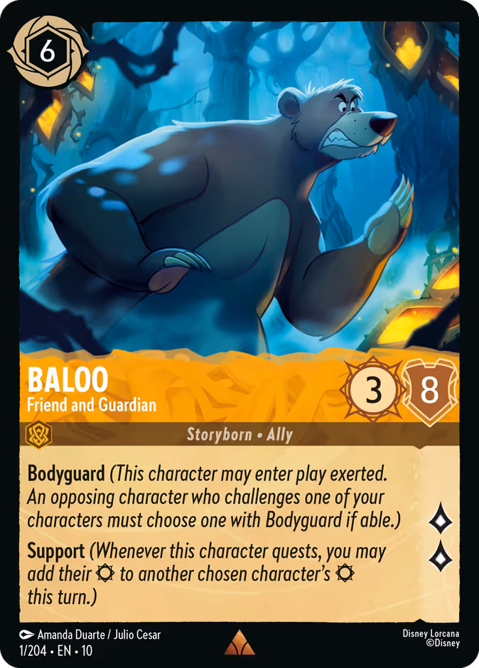 Baloo - Friend and Guardian 10-1 Lorcana card