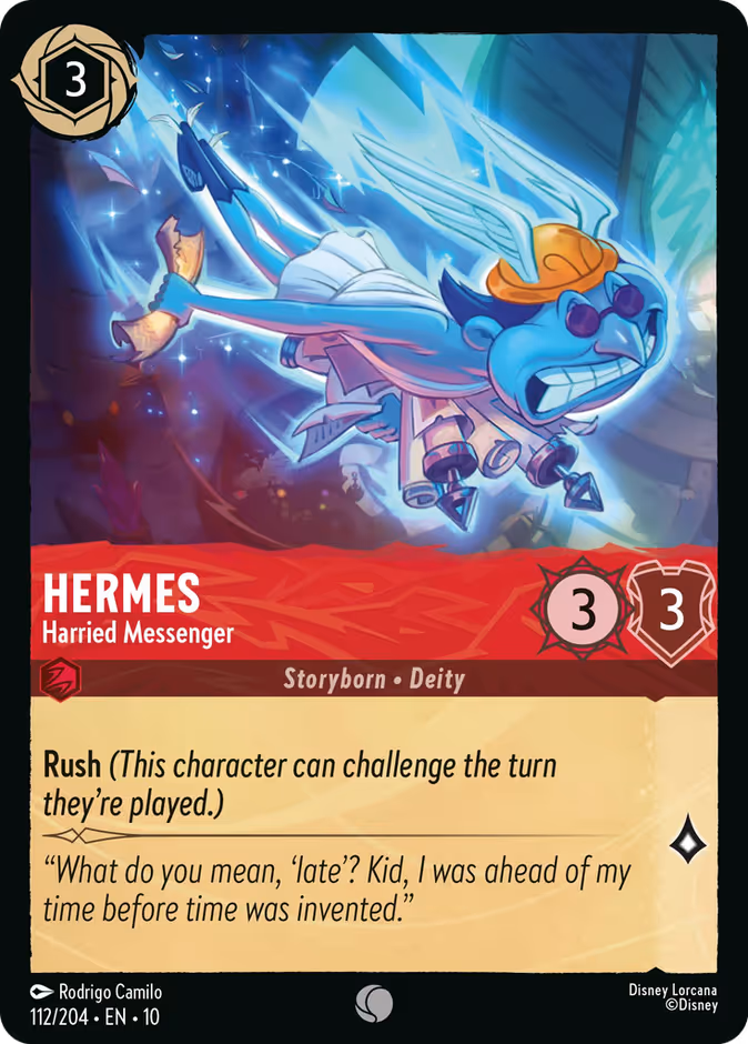 Hermes - Harried Messenger 10-112 Lorcana card