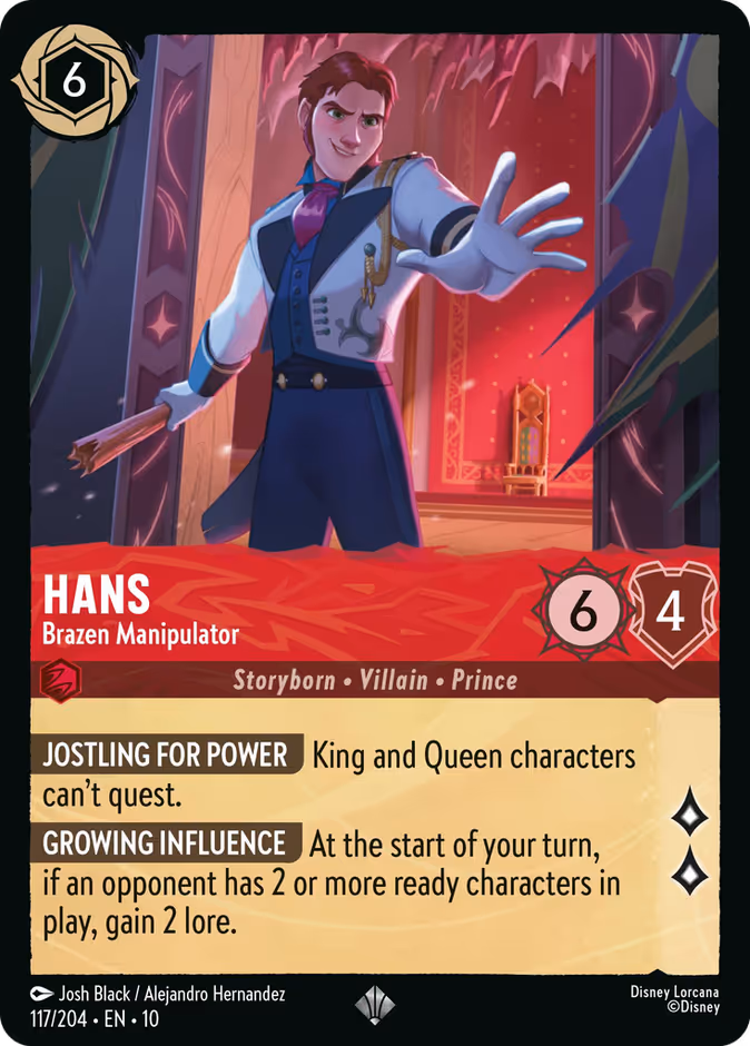 Hans - Brazen Manipulator 10-117 Lorcana card